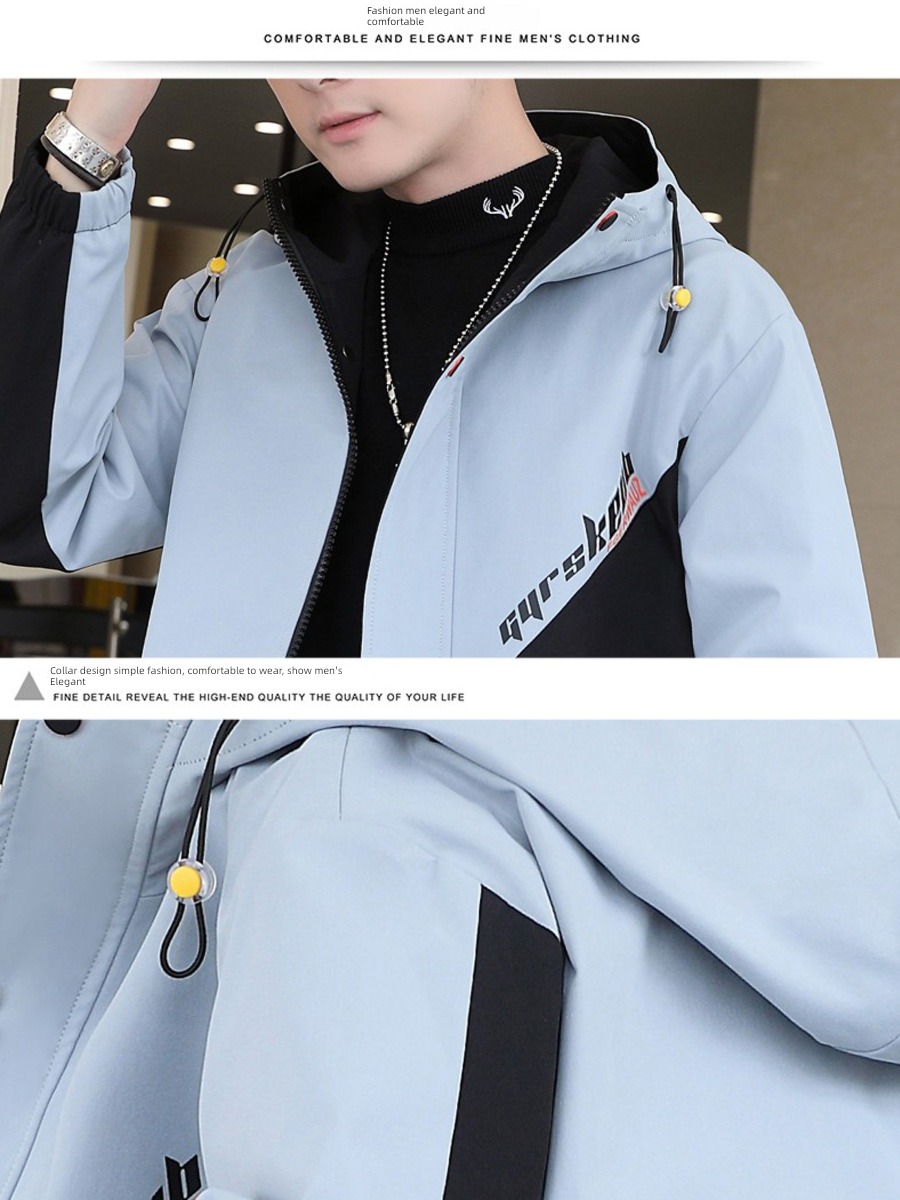 winter trend handsome middle school student Coat man loose coat
