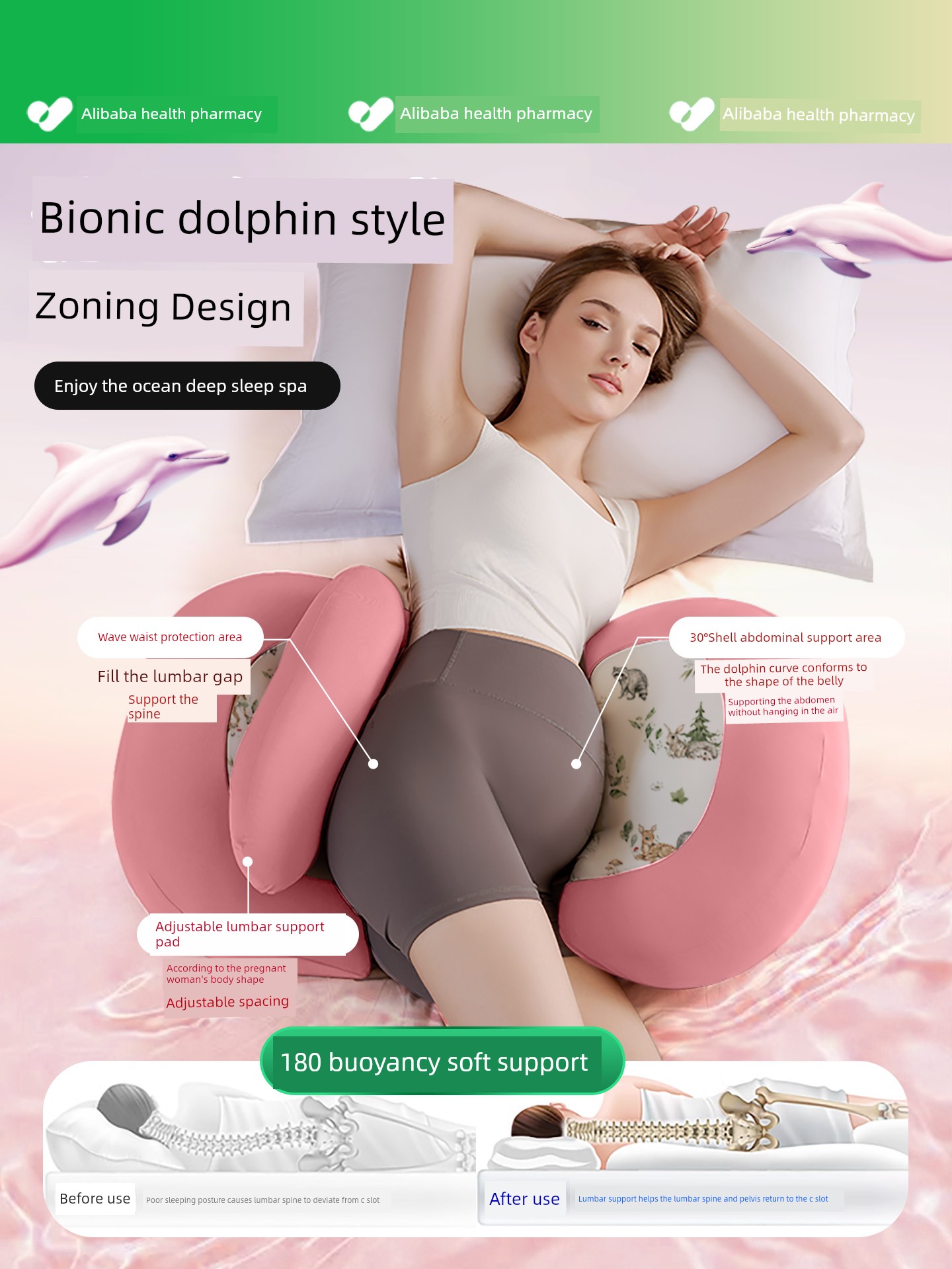 Kangbeibang Maternity Pillow, Waist-Protecting Side Sleeping Pillow, Abdominal Support, Special Sleeping Aid for Pregnant Women, U-Shaped Side Sleeping — 2