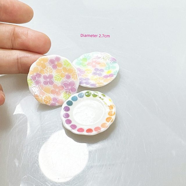 Mini plate large collection dollhouse home decoration dessert plate mini food play scene accessories