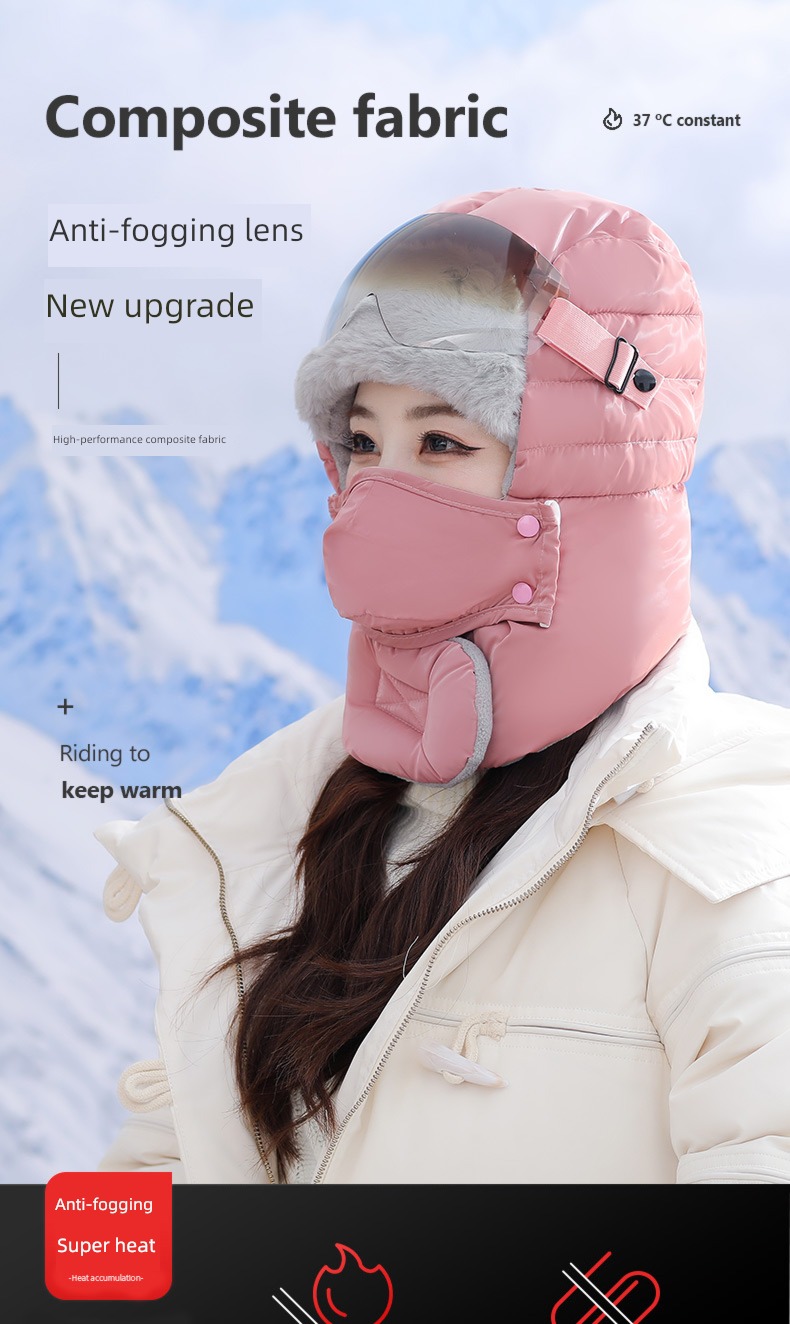 female Electric vehicle keep warm Artifact winter Condom Lei Feng hat