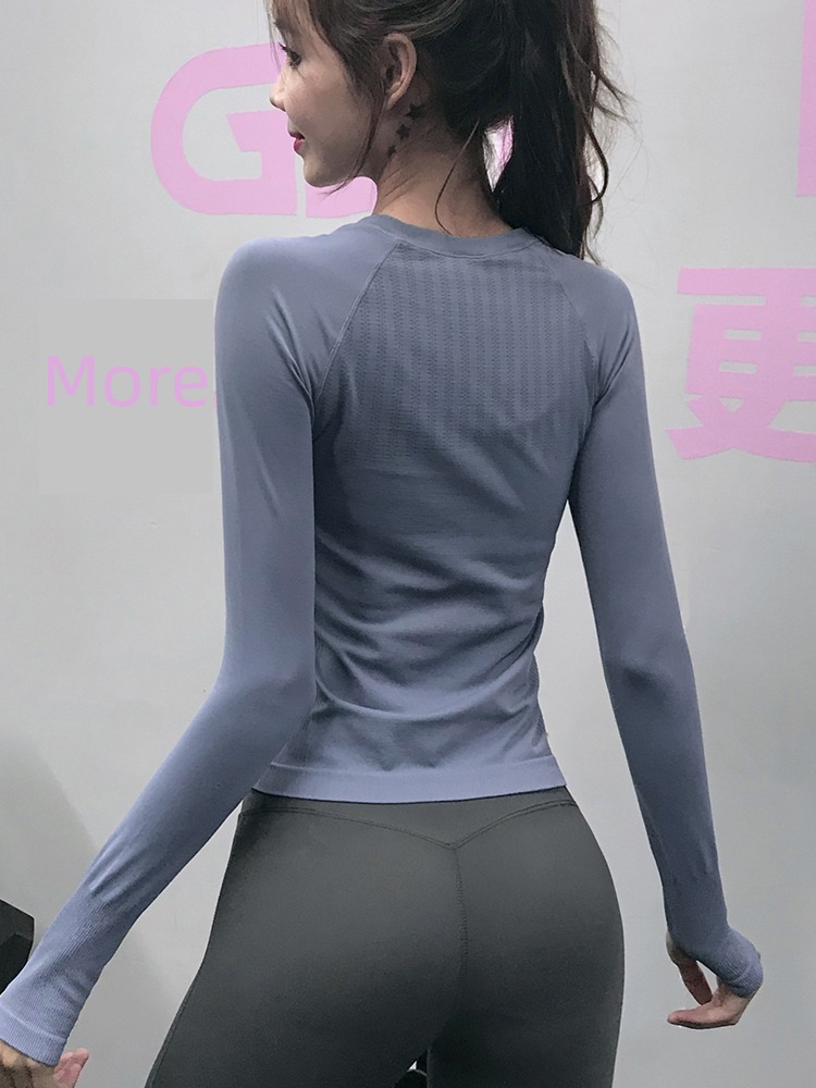 Haze pattern Tight fitting Long sleeve female elastic force train Yoga clothes
