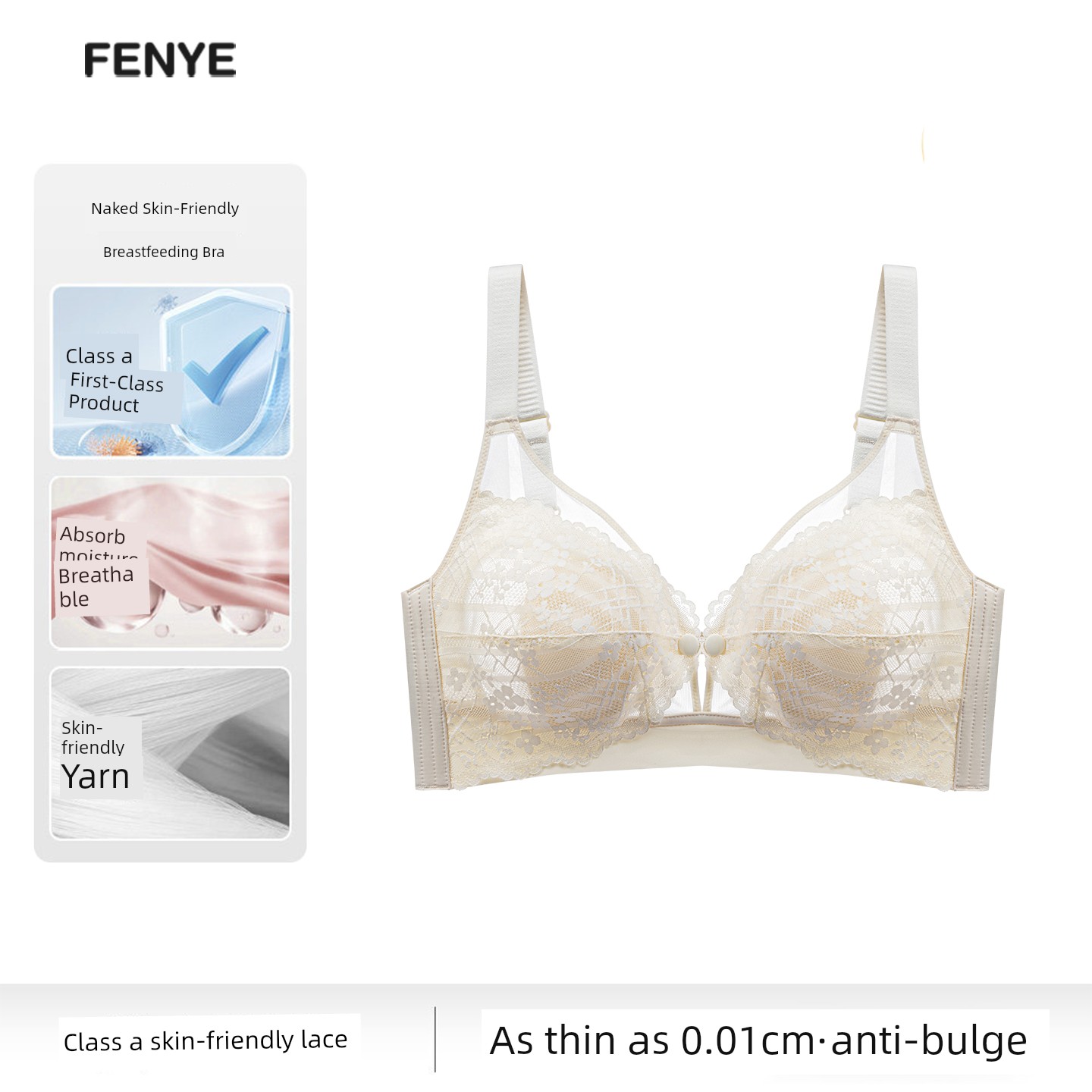 Breastfeeding Bra, Summer Thin Style, Special Anti-Sagging Front-Opening Bra for Postpartum Breastfeeding, Ultra-Thin Breathable Maternity Bra — 4