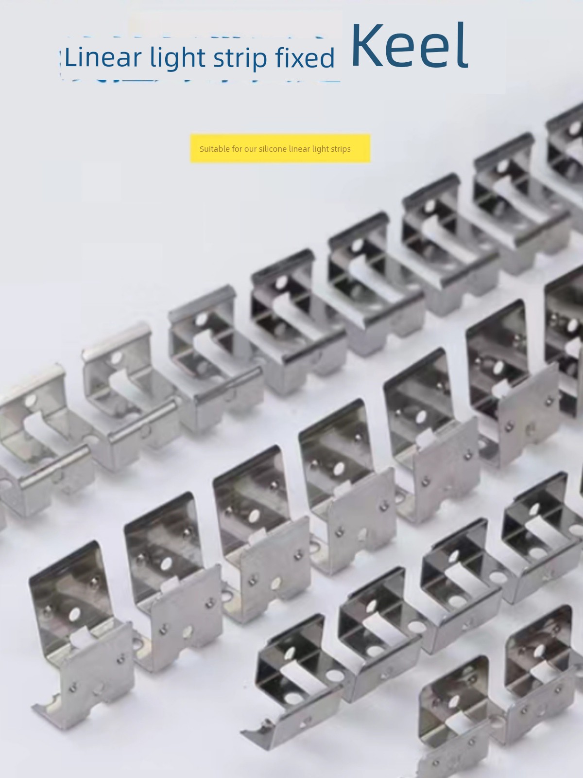 Neon Light Strip Stainless Steel Curved Fixing Clip Linear Led Light Shape Silicone Sleeve Clip Slot Clip Chain Keel