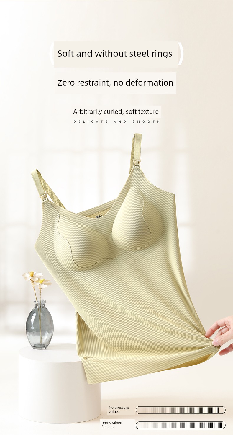 Maternity Nursing Tank Top with Straps, Postpartum Breastfeeding, No Need to Wear Underwear, Anti-Exposure, Thin Autumn Style Bra for Pregnant Women — 20
