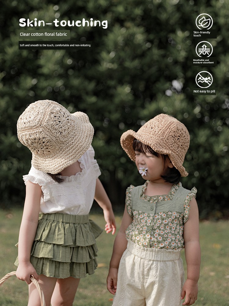 Children's Vest for Girls, Summer Thin Style, Baby Top with Ruffled Edges, Sweet Strap Top, Fashionable Base Shirt, Trendy