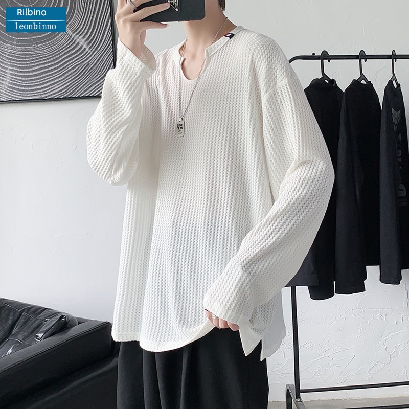 Versatile personality Irregular easy loose coat Long sleeve T-shirt