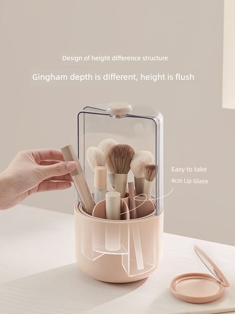 Lixu Makeup Brush Storage Bottle Cosmetics Desktop Storage Box Dust-proof Makeup Brush Bucket Dressing Table Storage Rack