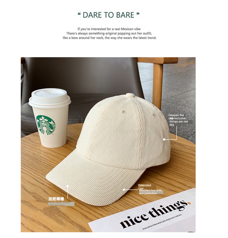 Hu stubble uncle self-control winter face without makeup Soft roof Baseball cap