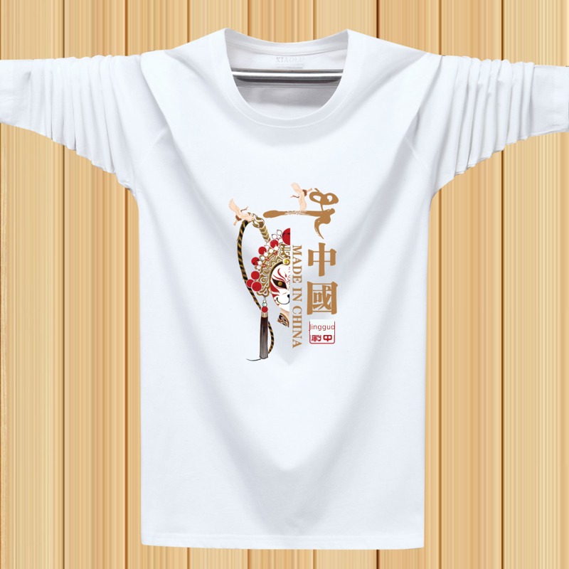 Chaopai Chinese style Xinjiang cotton man Long sleeve T-shirt