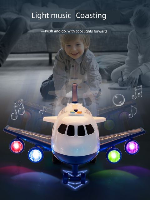 Extra large aircraft model toy children's passenger aircraft with wheels lighting alloy model aircraft boy simulation ornament assembly