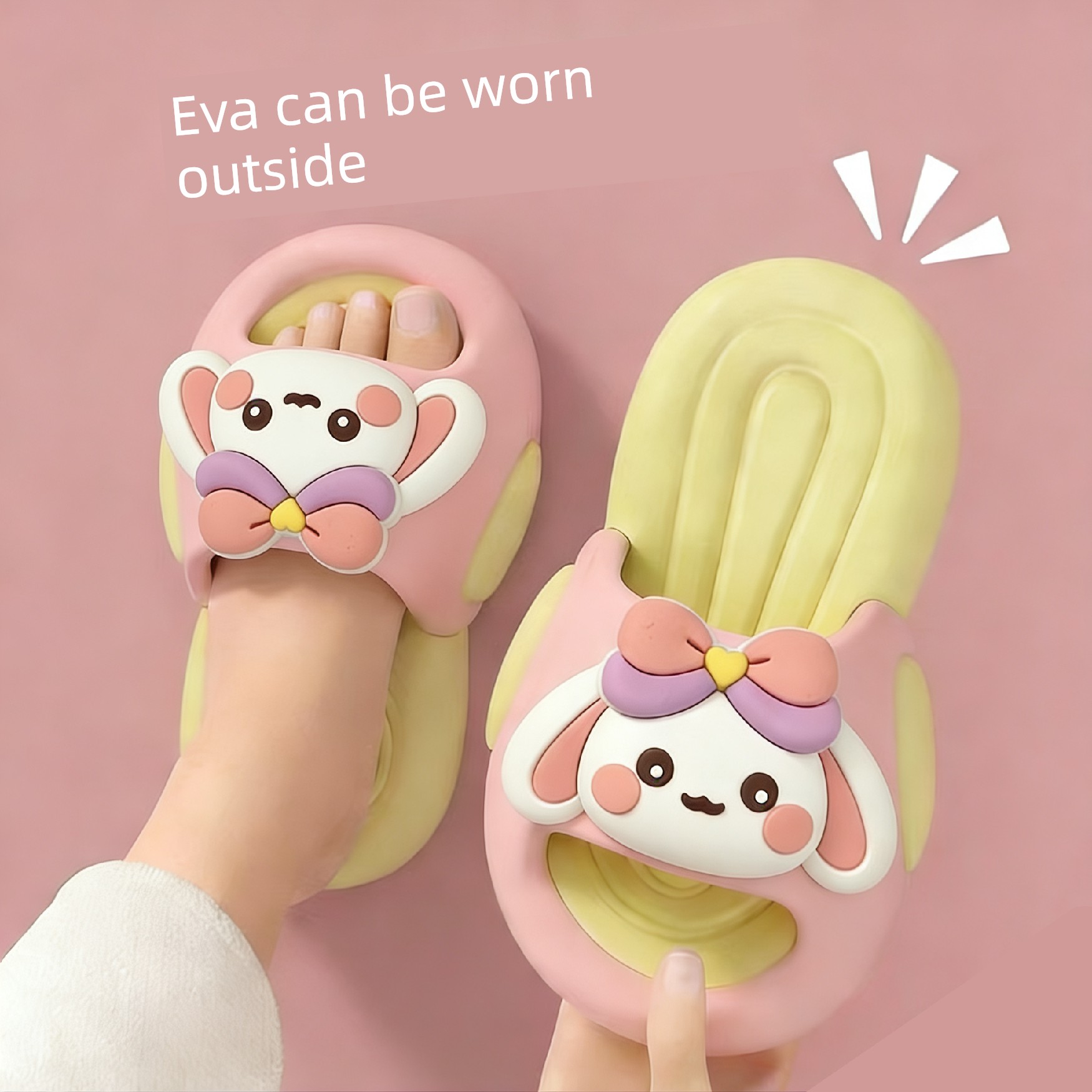 New Style Girls' Rabbit Slippers, Soft-Soled, Non-Slip, Suitable for Home and Outdoor Wear, Cute Summer Princess Slide Sandals — 2