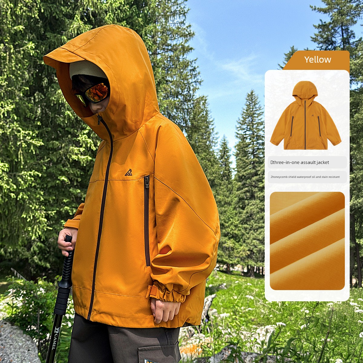 [Honeycomb Shield] Zhen Youfan Children's Clothing Boys' Autumn Three-In-One Faux Leather Jacket New Autumn Style for Older Children — 3