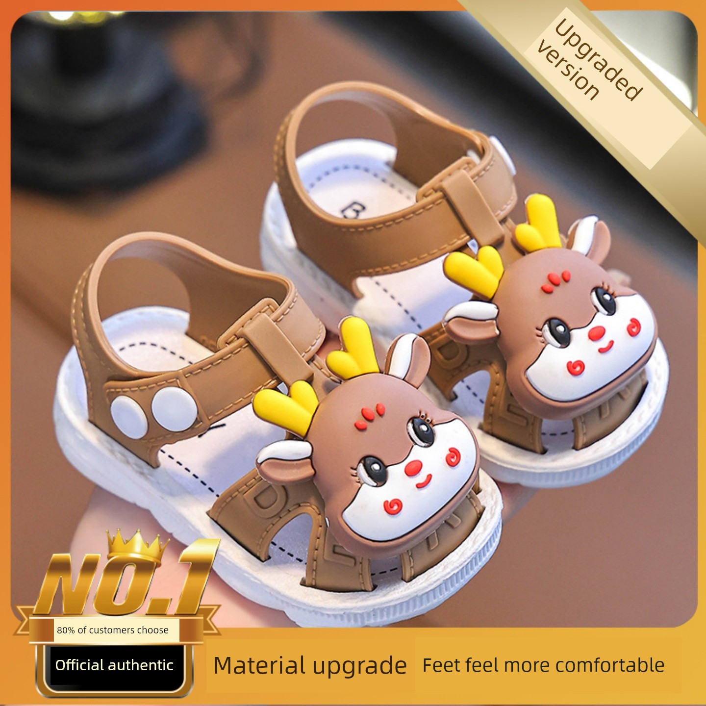 British Children's Sandals for Boys, Non-Slip and Odor-Resistant, for Girls Aged 0-1-3, Cartoon Closed-Toe Sandals Suitable for Water Activities — 4