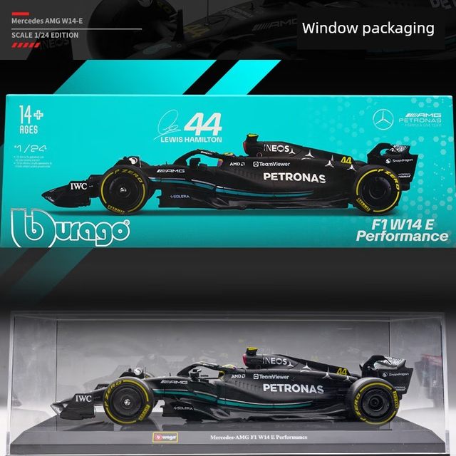 1 24 Mercedes-Benz W14F1 racing model 2023 alloy simulation model Hamilton Equation Toys