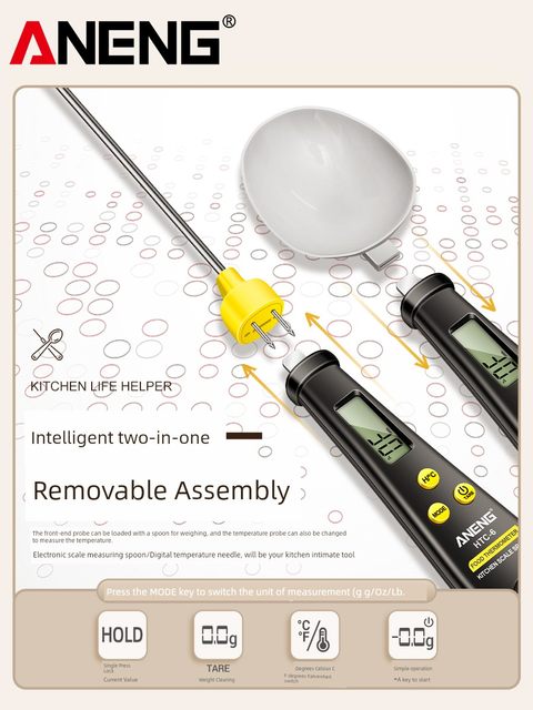 Electronic measuring spoon g count scale measuring spoon multifunctional thermometer measuring baby rice flour baby complementary food