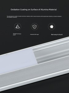Line Light Lamp Slot Open-Mounted Linear Lamp LED Lamp with Card Slot Aluminum Alloy U-Shaped Ceiling Embedded Strip Alu