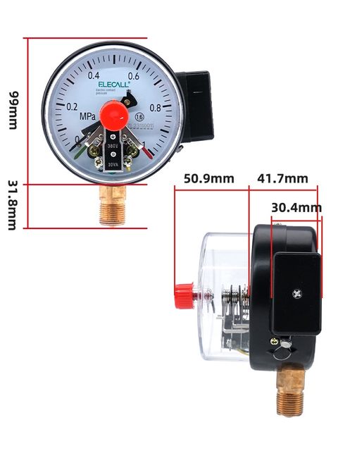 Yileco YXC-100 magnetic auxiliary electrical contact pressure gauge vacuum meter water and oil liquefied gas pressure gauge control switch