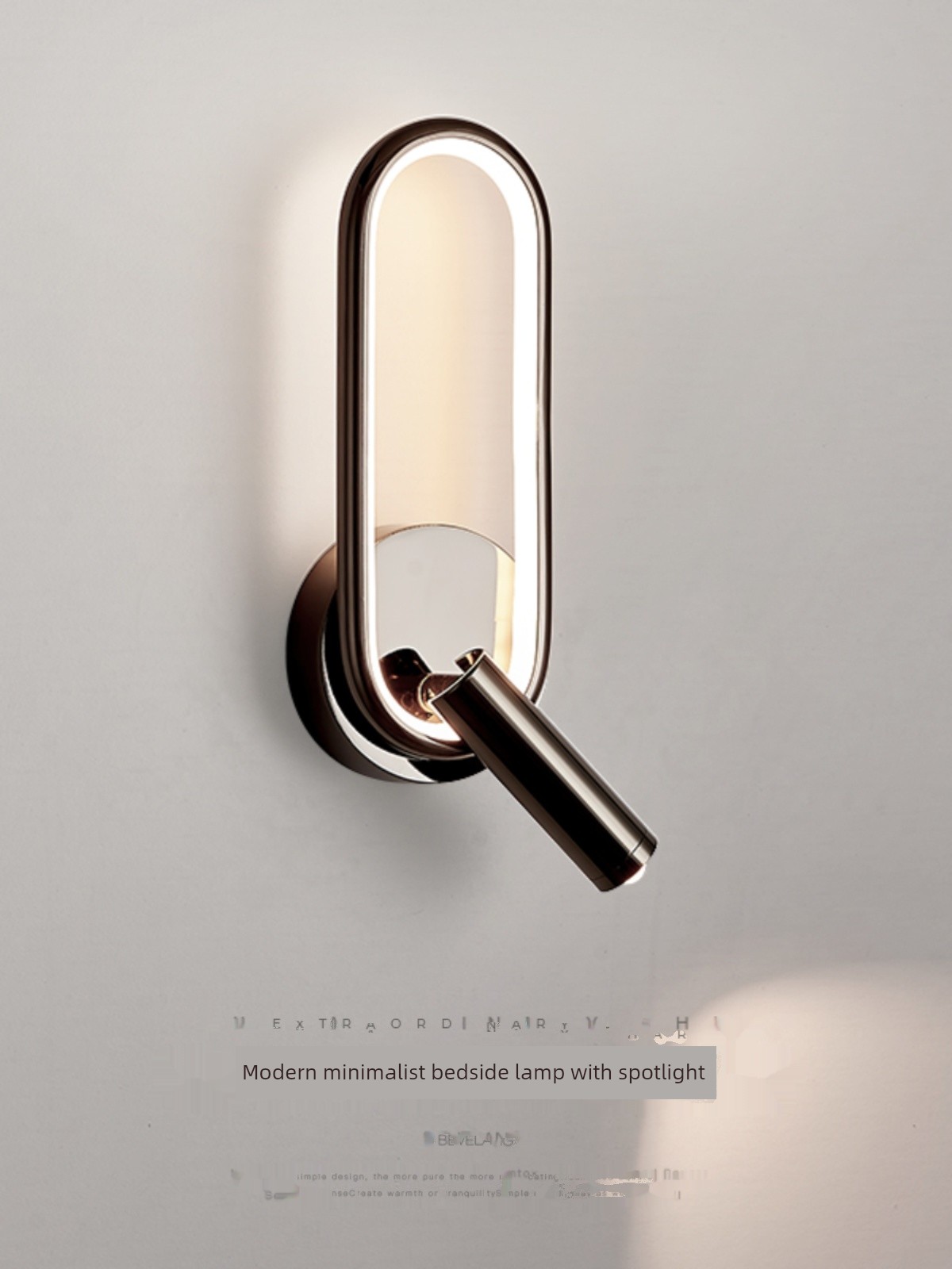 Wall Lamp Bedroom Bedside Lamp with Spotlight Nordic Light Luxury Living Room Sofa Background Wall 350-Degree Rotating Decorative Lamp