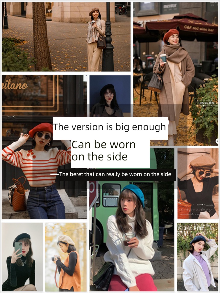 Plate type wool female Spring and Autumn Retro painter beret