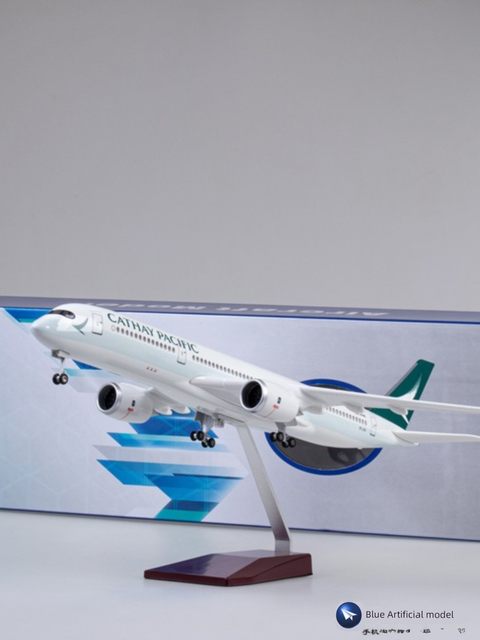 【带轮子带灯】国泰航空空客A350飞机模型仿真民航客机波音747