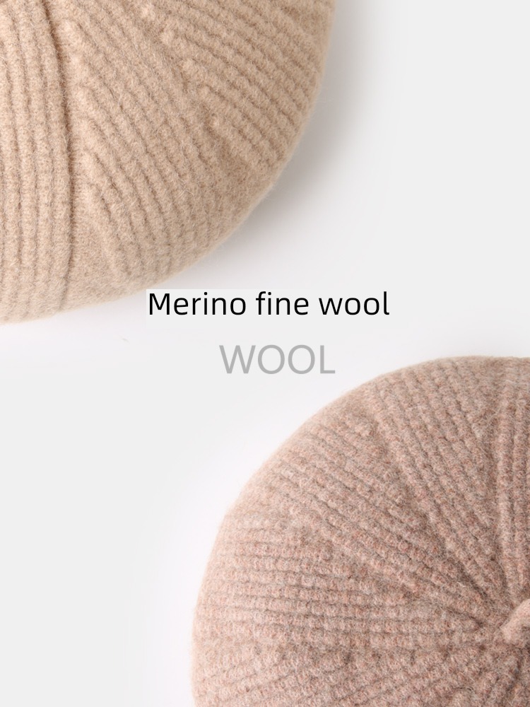 Wool knitting Autumn and winter female solar system customized beret