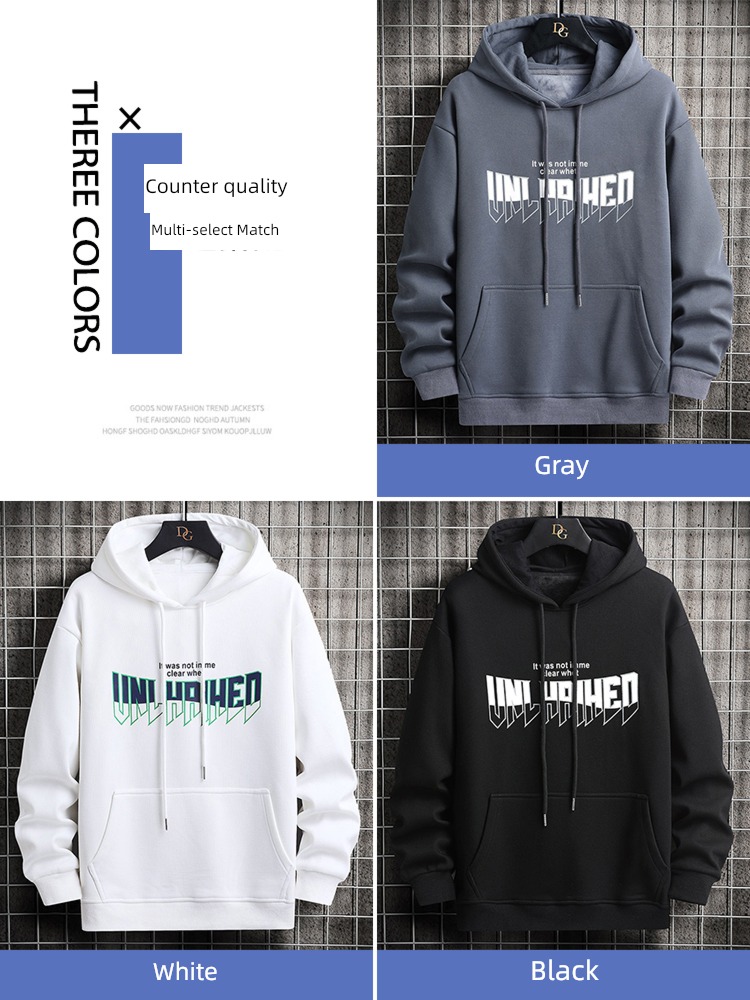 Loose letter printing winter keep warm Hooded Sweater