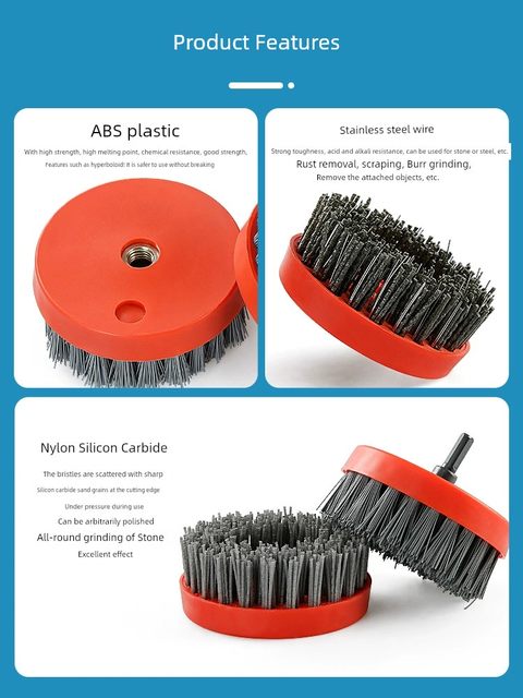 Electric cleaning brush Electric drill brush head stone granite kitchen bathroom tile floor cleaning polishing brush