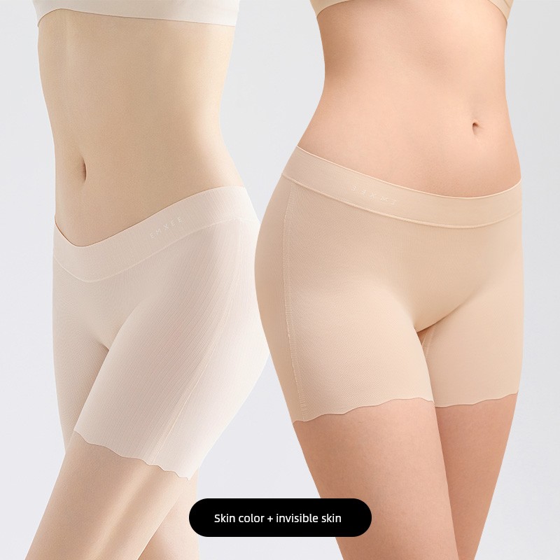 Manxi Maternity 2-in-1 Safety Shorts Anti-Exposure Underwear Low and High Waist Leggings Spring/Summer Thin Ice Silk Shorts — 2