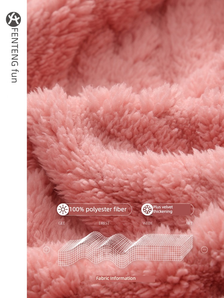Finthen  Coral velvet ma'am keep warm lovely suit pajamas
