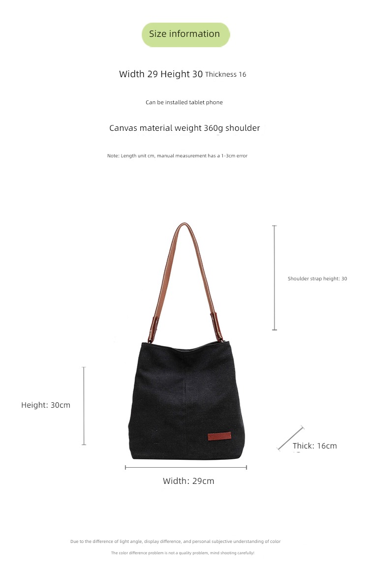 he Read good bag leisure time Canvas bag female Autumn and winter 2022 The new tide fashion Tote Bag high-capacity bucket One shoulder