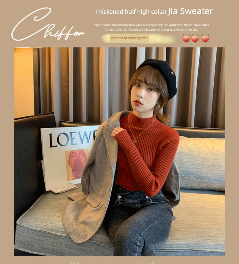fashion Foreign style Middle collar Pit bar Inner lap knitting Undershirt