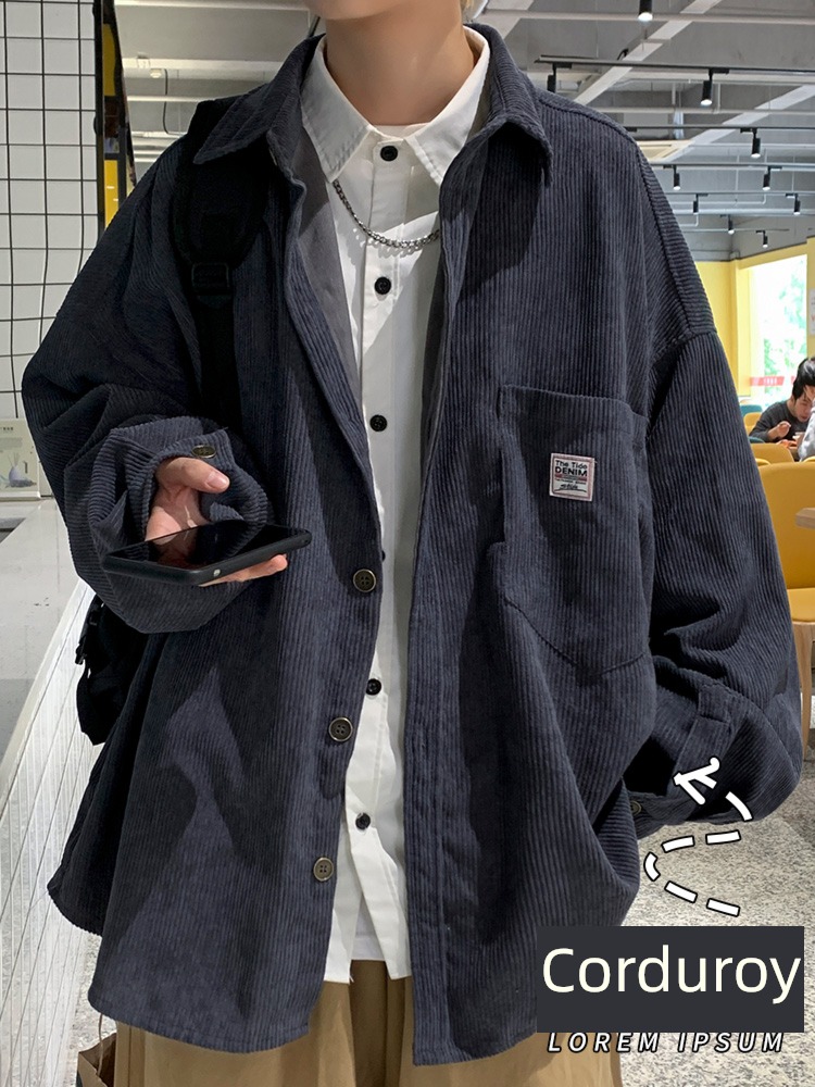 tide Spring and Autumn Advanced sense shirt work clothes Jacket loose coat