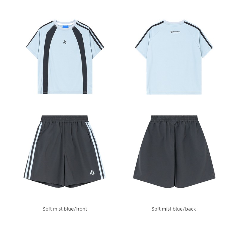 Boys' Summer Outdoor Color-Blocking Sports Quick-Dry Short-Sleeve Set 2026 New Model Youth Children's Ice Silk Two-Piece Set — 21
