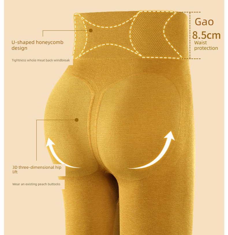 Autumn and winter Buttock lifting The abdomen Tight fitting wool Plush Leggings