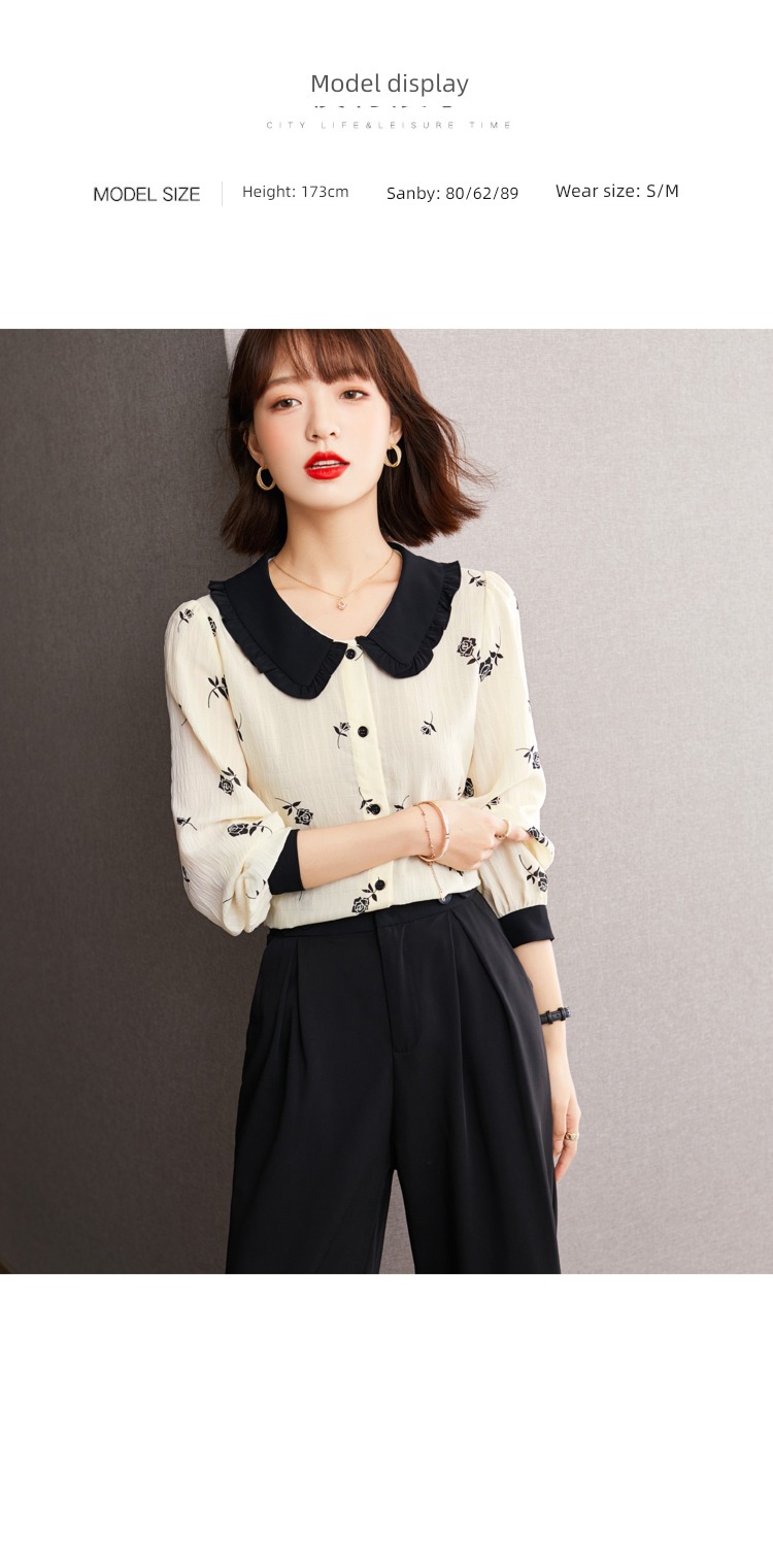 Early autumn ma'am jacket Sense of design Long sleeve Chiffon shirt