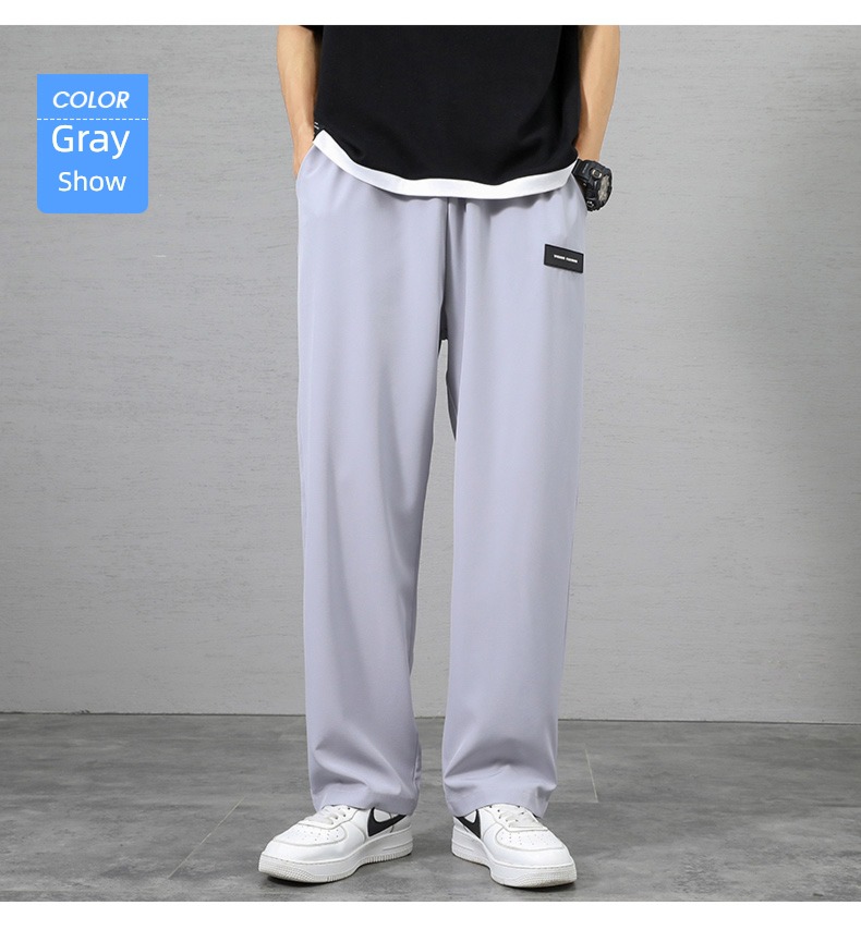 NGGGN Spring and Autumn leisure time Broad leg black trousers