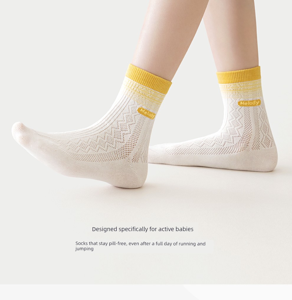 Children's Socks for Girls, Summer Thin Mesh Pure Cotton, Class a Antibacterial, Odor-Resistant, Sweat-Absorbent, for Older Children and Toddlers, Autumn — 18