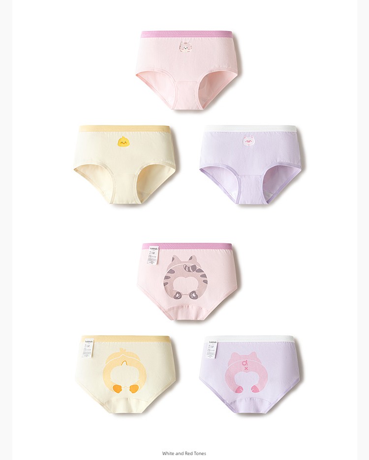 Balabala Children's Underwear, All-Cotton, Class A, Girls' Boxer Shorts, Toddler and Big Kids' Four-Corner Briefs, Baby-Friendly, Non-Binding — 72