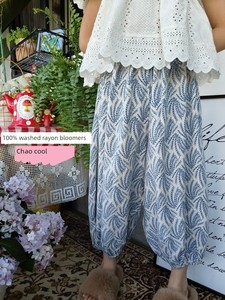 Children's Ice Silk Cotton Anti-Mosquito Pants, Medium and Large Children's Cotton Silk Pants, Girls' Lantern Pants, Boy