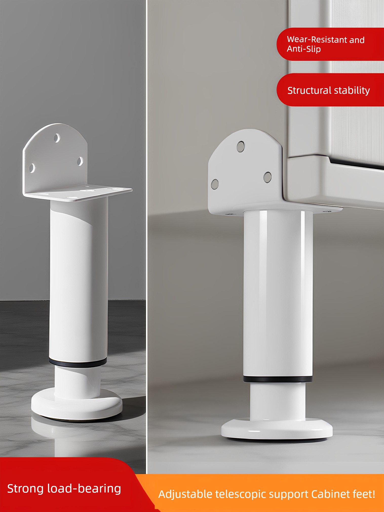 New Adjustable Telescopic Cabinet Legs Furniture Support Legs Bed Tv Cabinet Sofa Coffee Table Heightening Furniture Cabinet Foot Pads