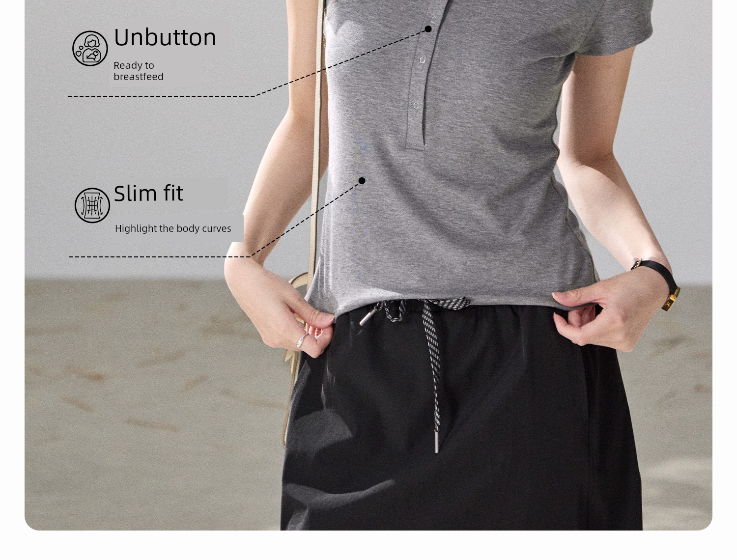 Breastfeeding Short-Sleeve T-Shirt Top Maternity Wear Lenzing Tencel Modal Nursing Half-Sleeve Summer Thin Style Trendy Mom Outerwear — 9
