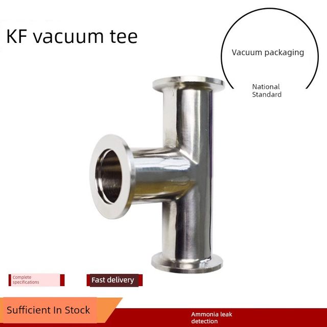 304 stainless steel high vacuum reducer tee, fast clamp quick connection chuck KF16/KF25/KF40/KF 50