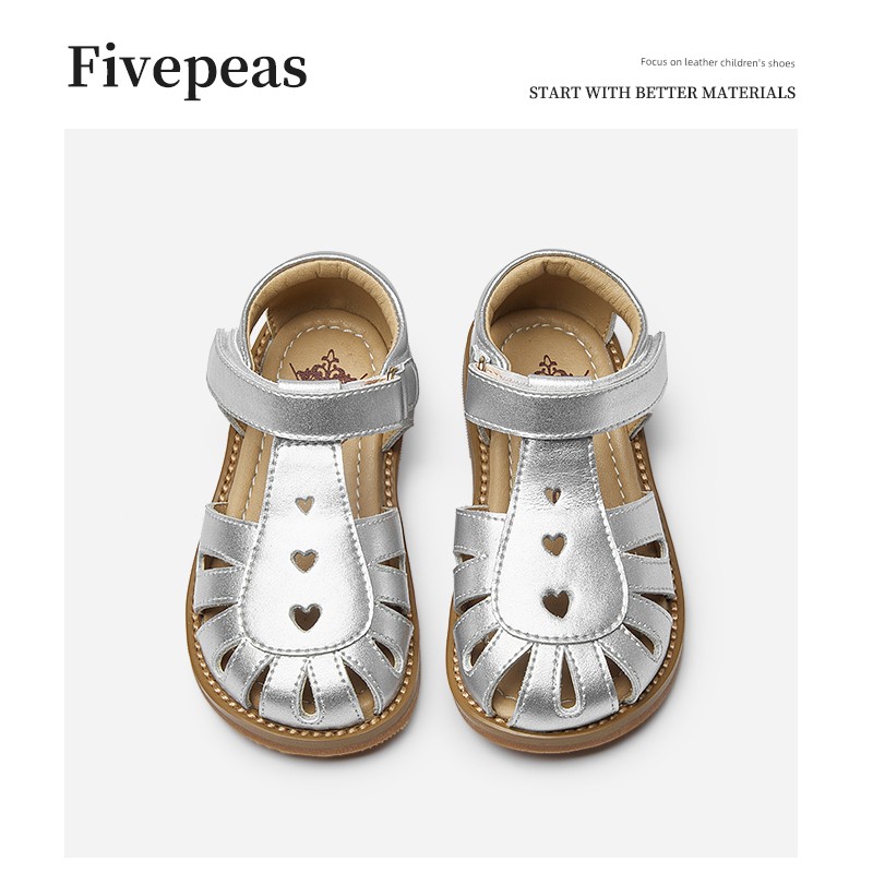 Fivepeas Cowhide Summer Lolita Children's Sandals — 4