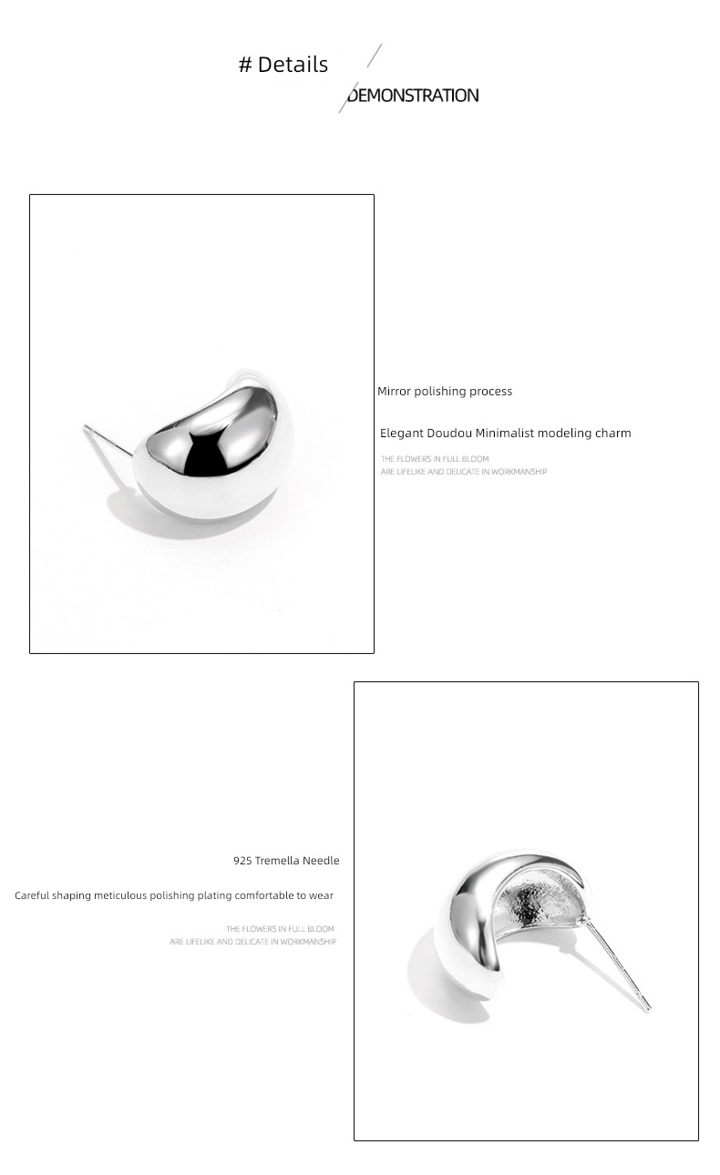 Sterling Silver the republic of korea Internet celebrity Minority Sense of design female Ear Studs