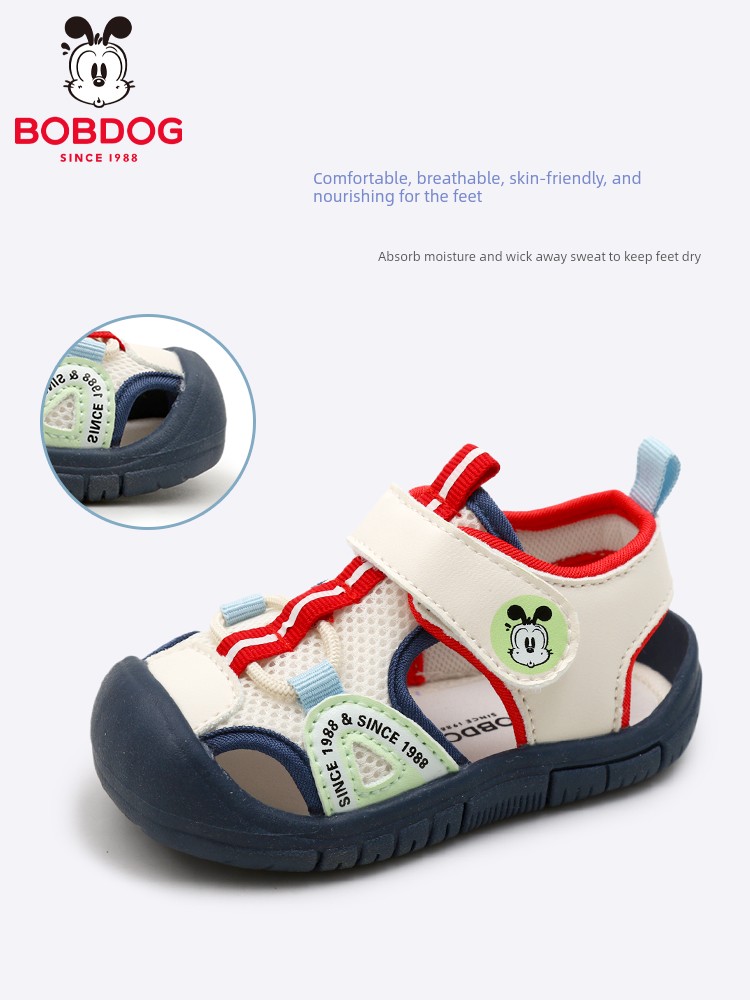 Babudou Infant and Toddler Shoes, Summer Breathable Toe-Toe Sandals, Non-Slip Soft-Soled Velcro Functional Shoes for Men and Women — 2