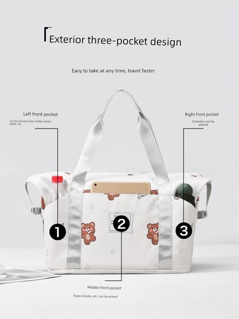 Short-term travel bag cute lightweight portable business trip large capacity luggage bag student pull rod boarding bag waiting for production storage bag