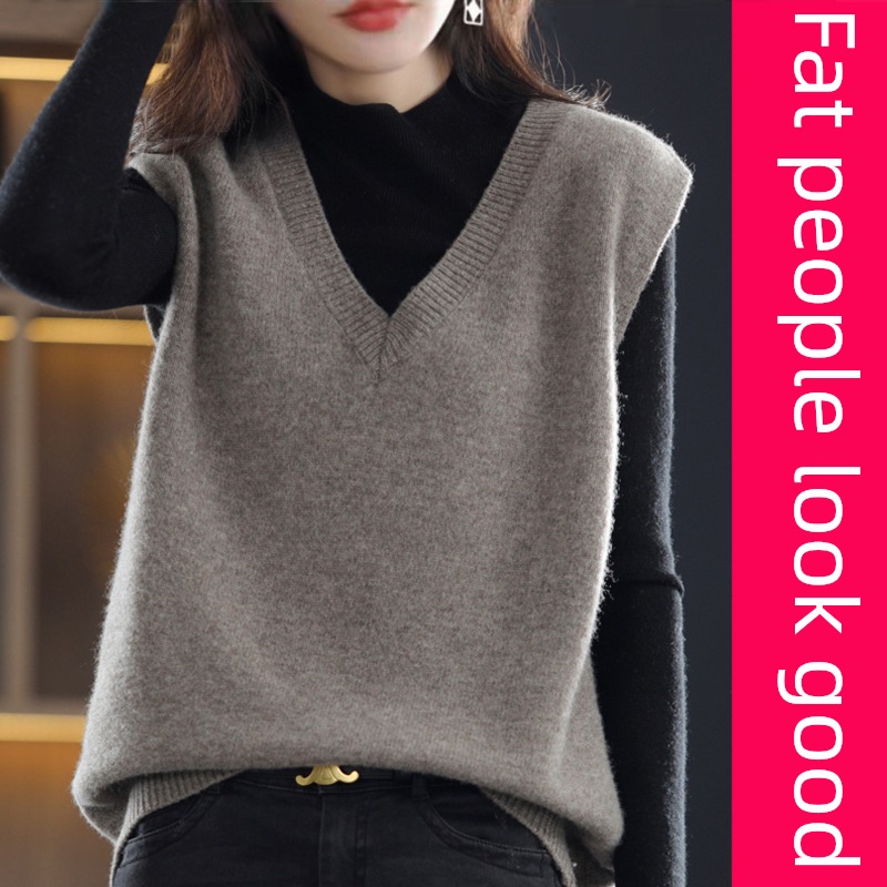 easy Condom Sleeveless jacket Spring, autumn and winter knitting Vest