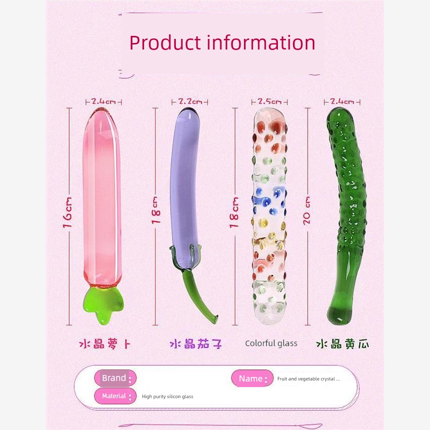 Vegetable-Shaped Transparent Glass Rod for Girls, Single-Use Facial and Body Massage Fun Toy for Women