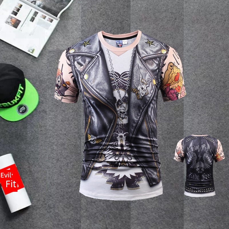 man Short sleeve Funny lifelike Jacket human skeleton suit