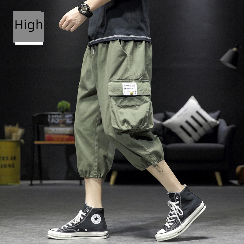 solar system work clothes Cropped Trousers leisure time the fat Big size Drawstring